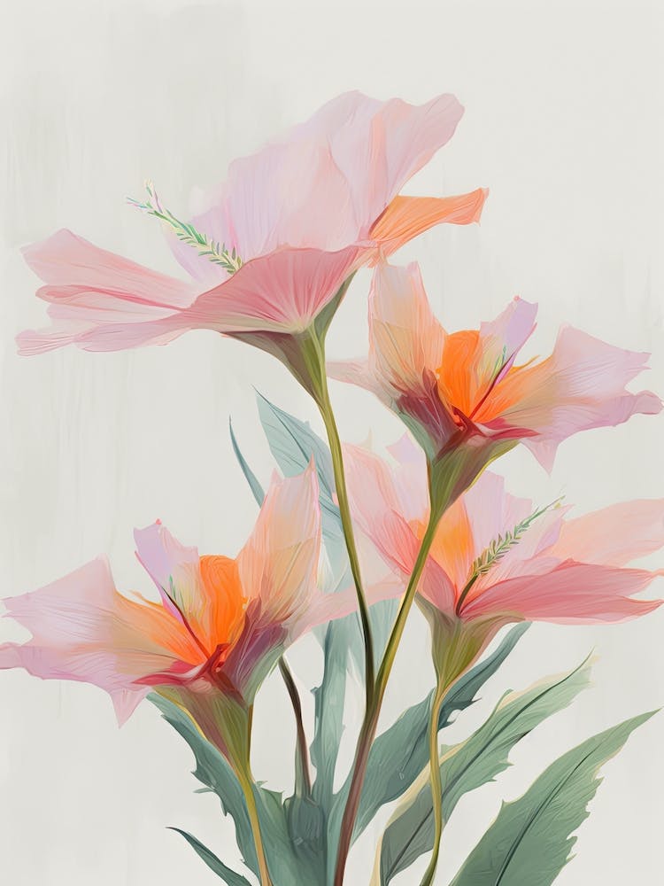 Paradiesvogelblumen Acryl Pastellfarben 4
