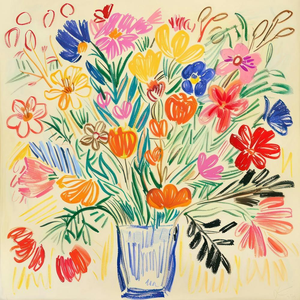 Peinture Fleurs de Printemps Style Matisse 6