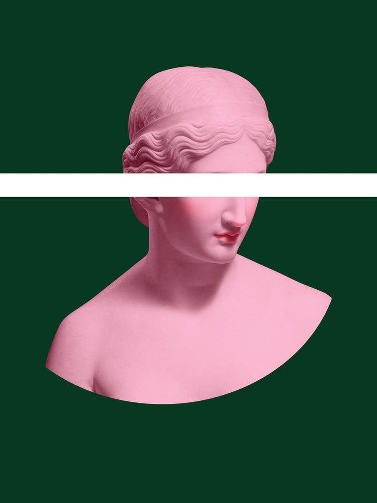 Ancient Goddess  Green And Pink