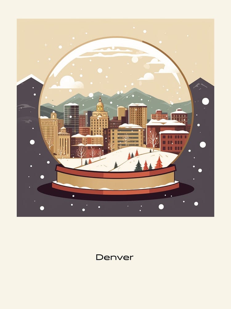 Denver Colorado Snowglobe Poster
