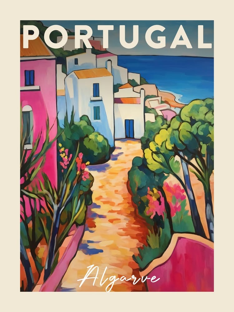 Algarve Portugal 4 Fauvist Painting  Travel Poster