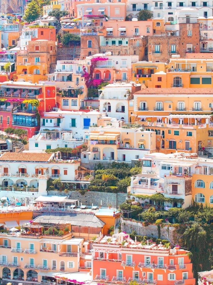 Orange Pink Houses Positano