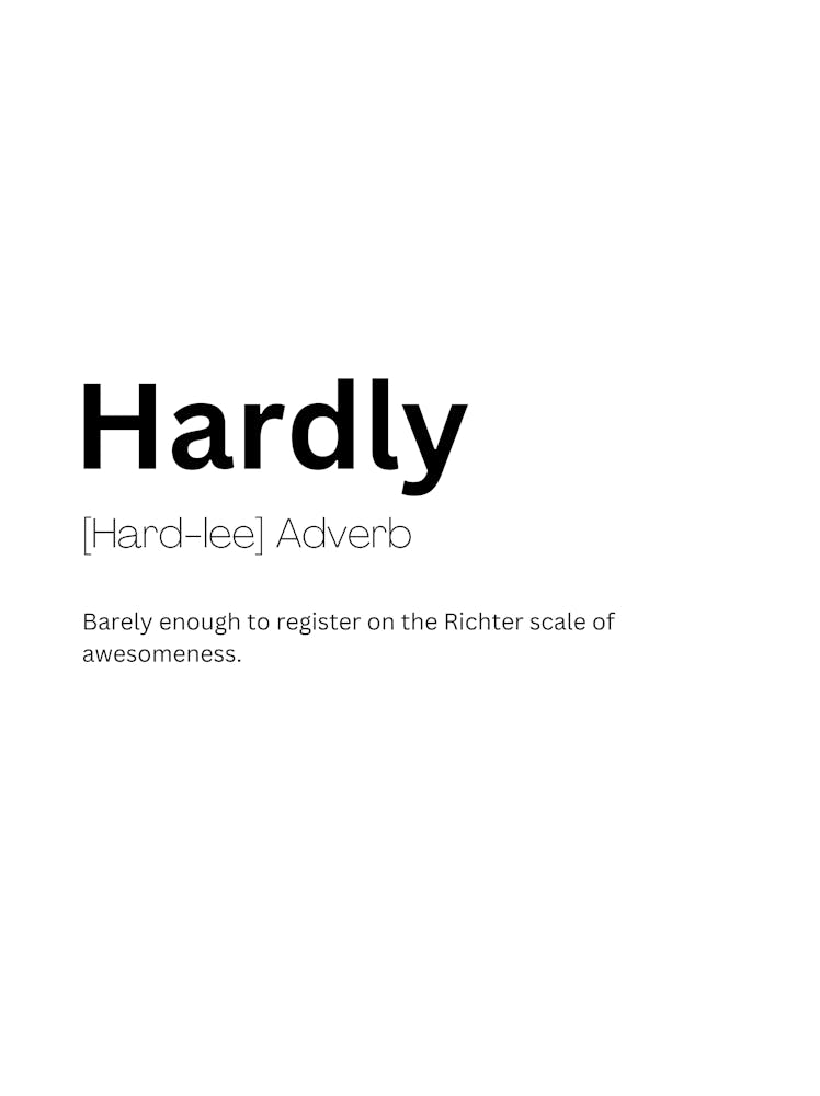 Hardly Definition Meaning