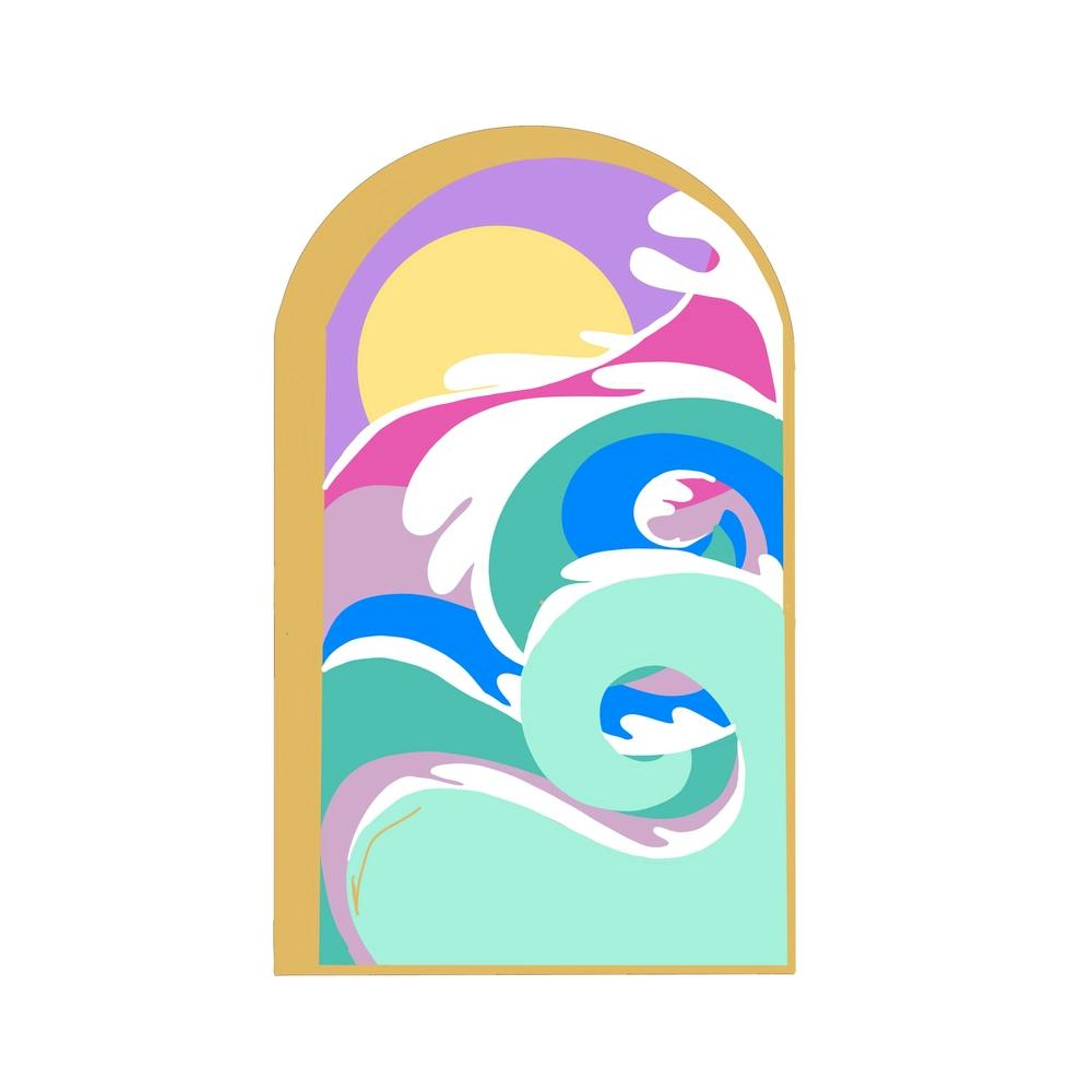 Ocean Waves Colours Square