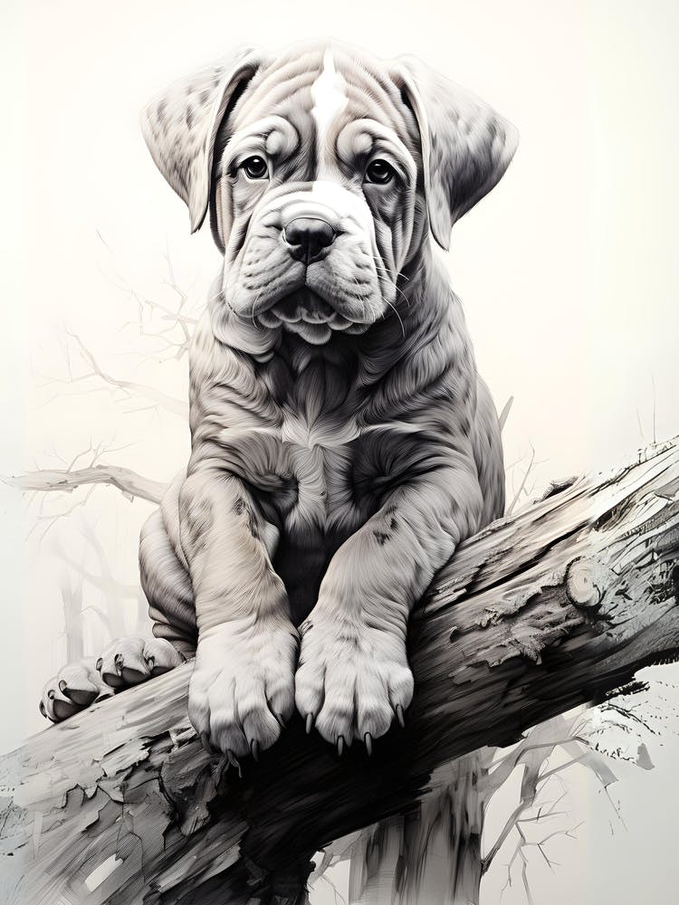 Portrait Majestueux de Bouledogue dans un Style Pictural