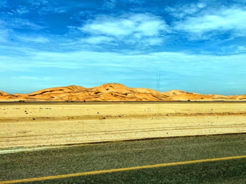Namib Desert Sand Dunes And Road (Africa Series)