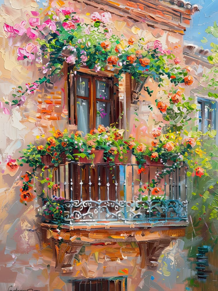 Balcony View Painting In Valencia 3