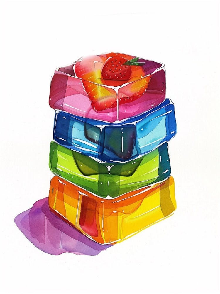 Fruit Jelly Slices Watercolour Style