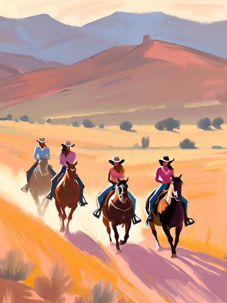 Cowgirls On Horseback