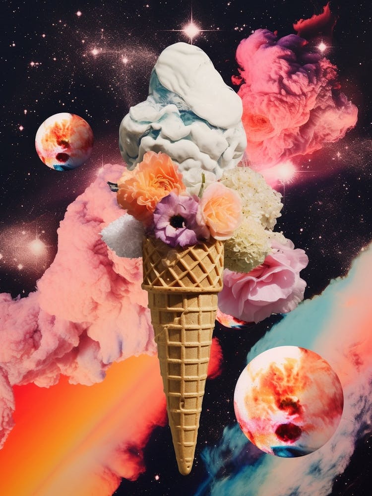 Ice Cream Pop Art Inspired Space Background 2