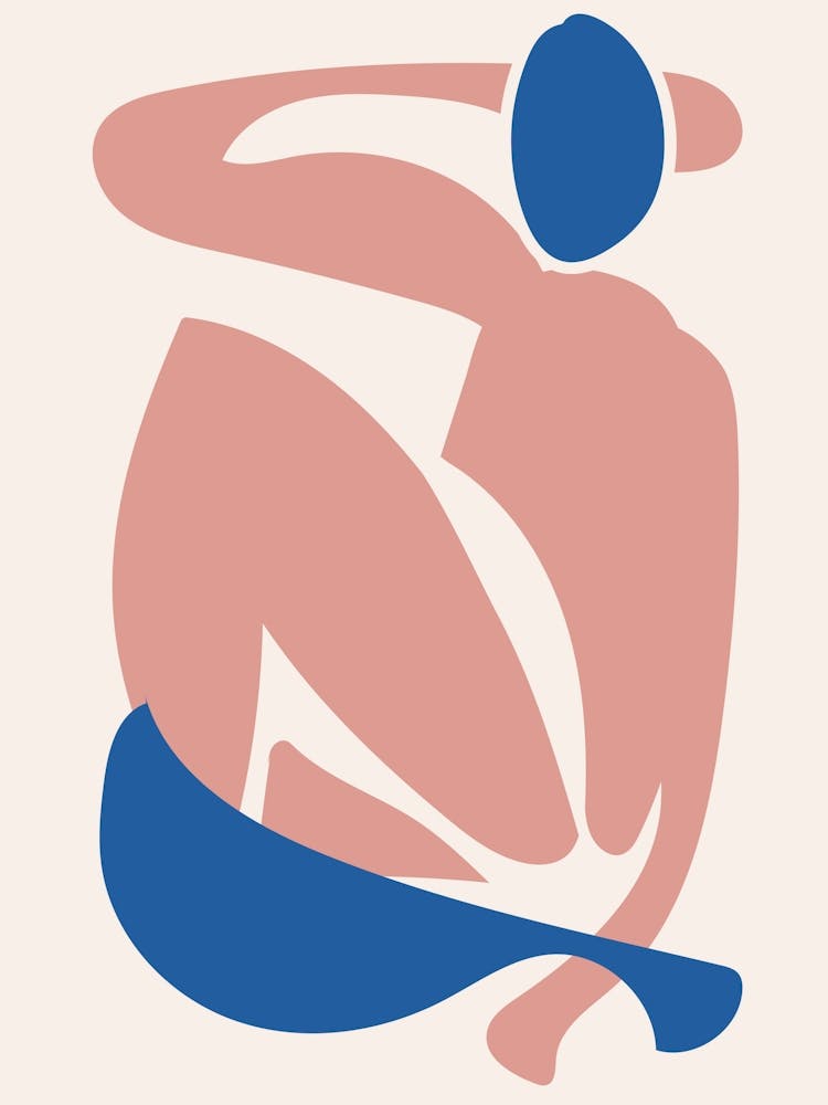 Deconstructed Blue And Pink Figure