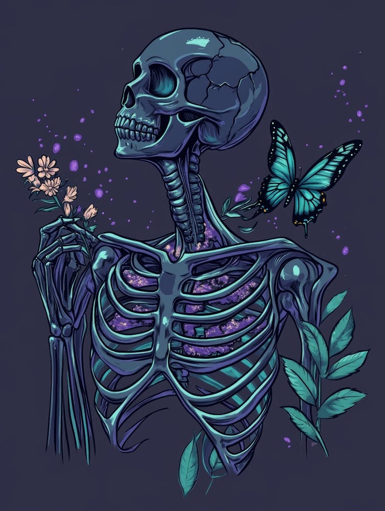 Skeleton With Butterfly