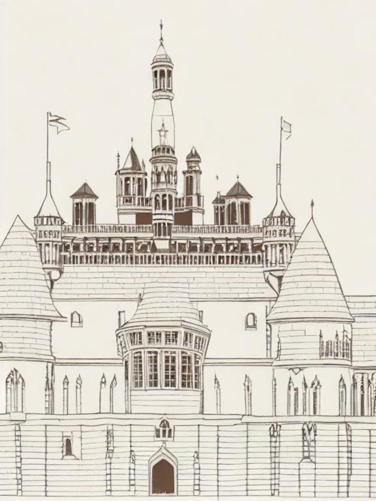 Château De Chambord France Boho Landmark Illustration