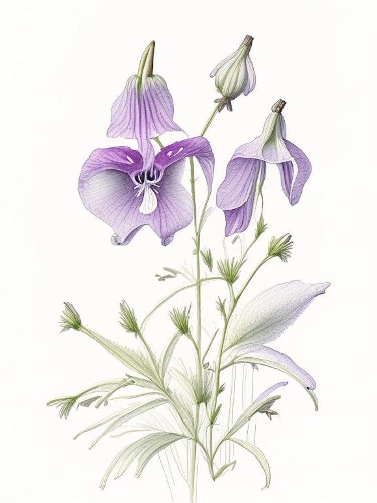 Bellflower Floral Quentin Blake Inspired Illustration 2 Flower