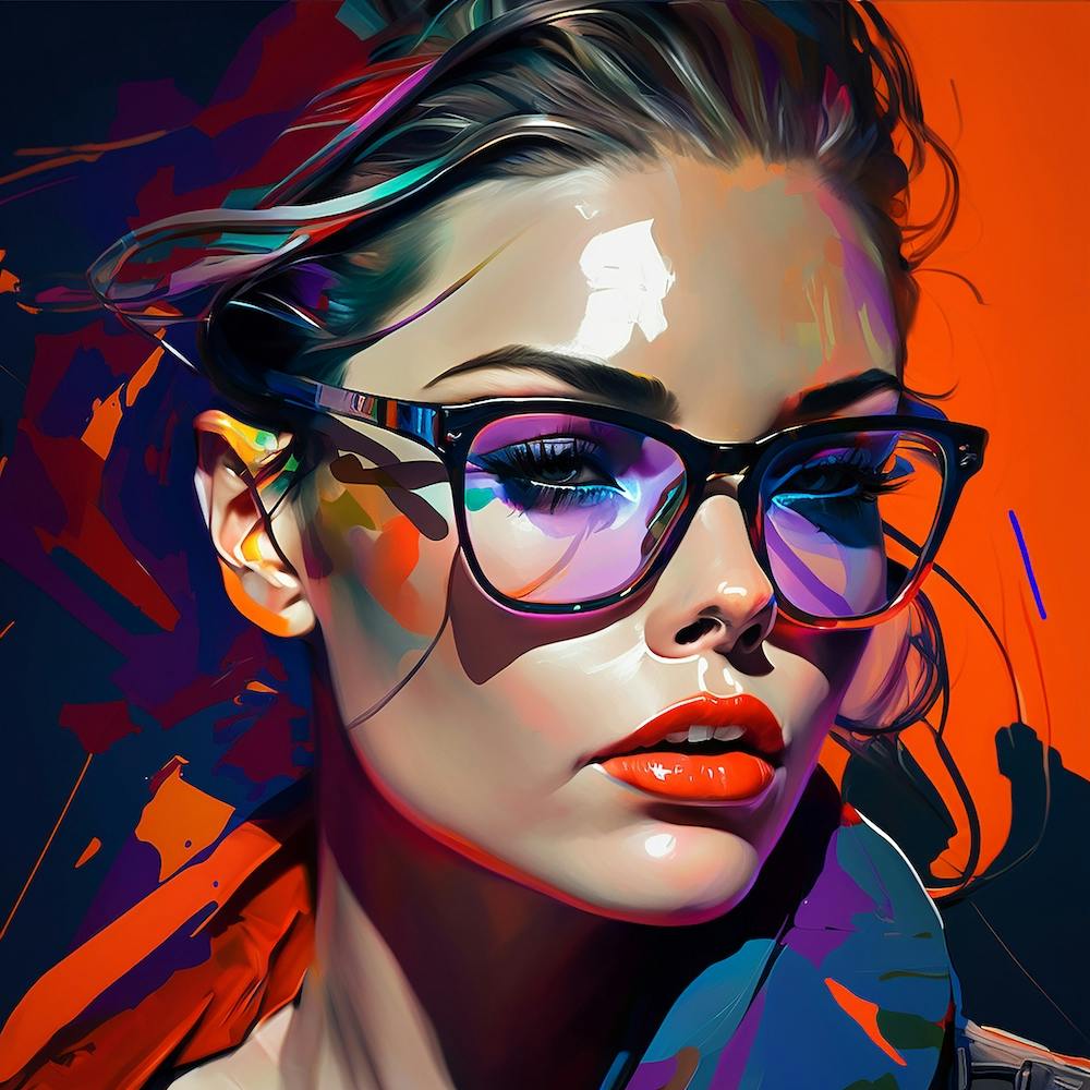 Fine Art Style Portrait Girl In Glasses