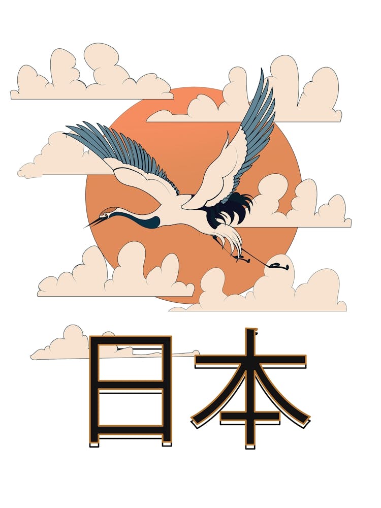 Crane Flying In The Sky