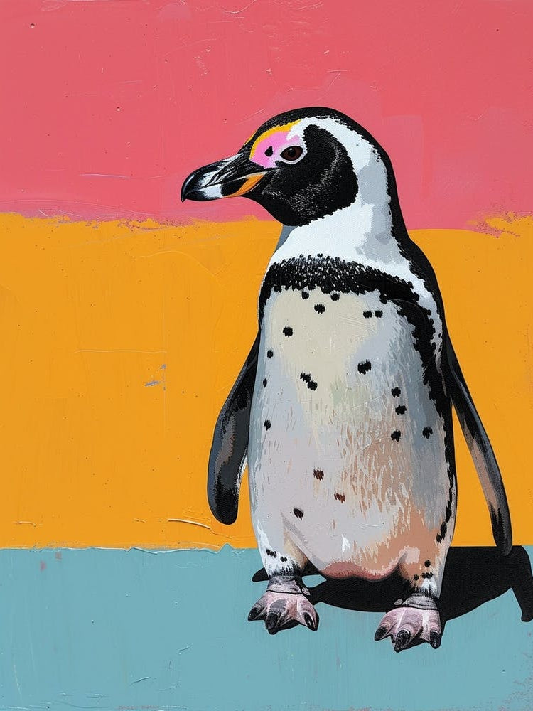 African Penguin Colour Block Painting 2