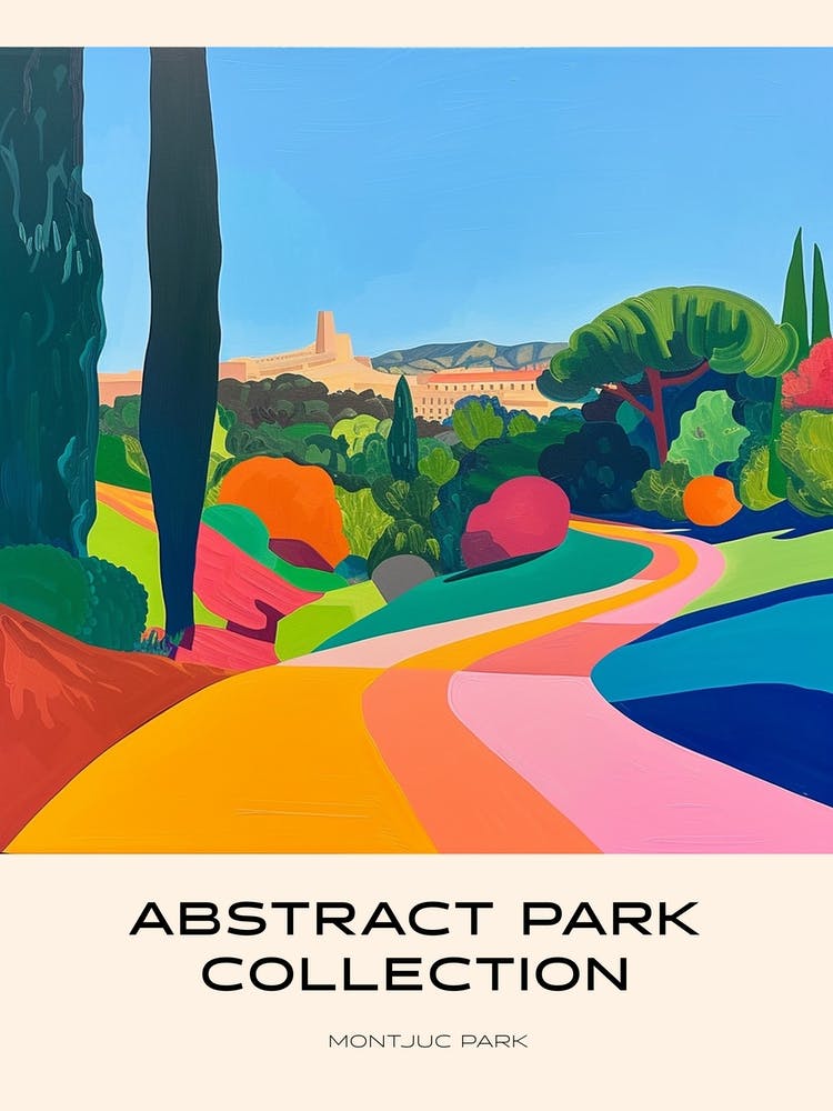 Abstract Park Collection Poster Montjuc Park Barcelona 4