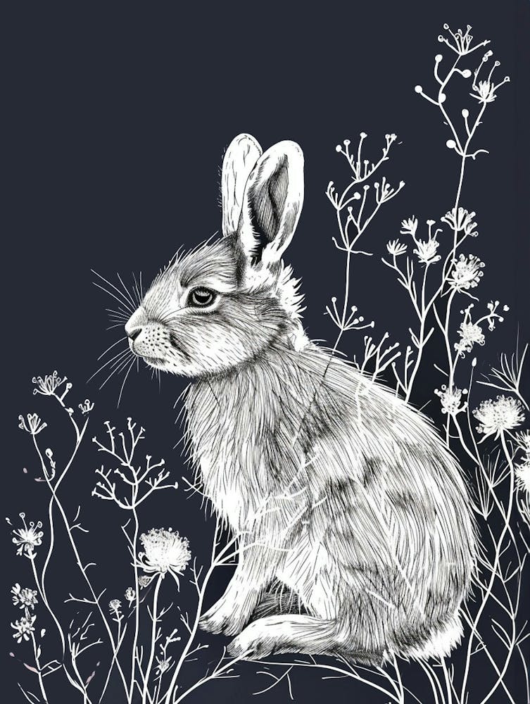 Chinchilla Rabbit Minimalist Illustration 3