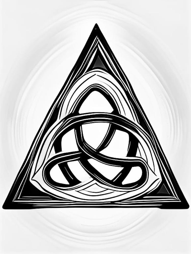 Triquetra, Symbol, Third Eye Simple Black & White Illustration 7