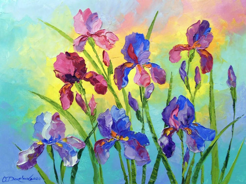 Blooming irises