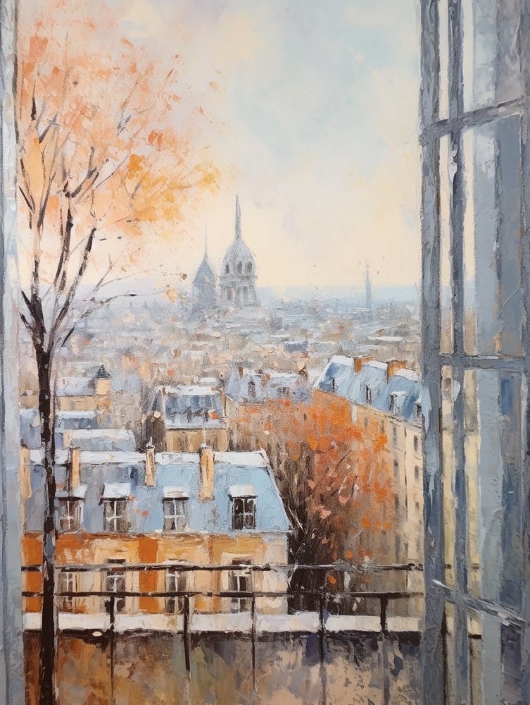 Winter Cityscape Paris France 3