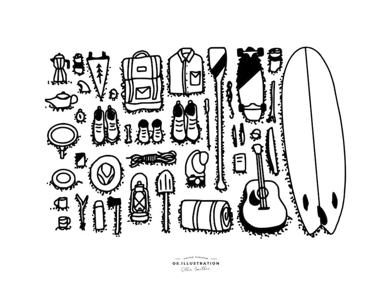 The Essentials Feinlinien-Illustration