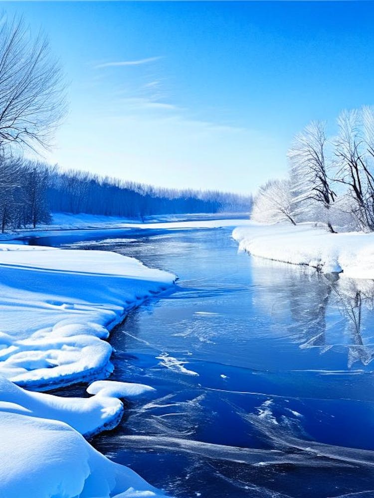 Frozen River Waterscape Photography 1