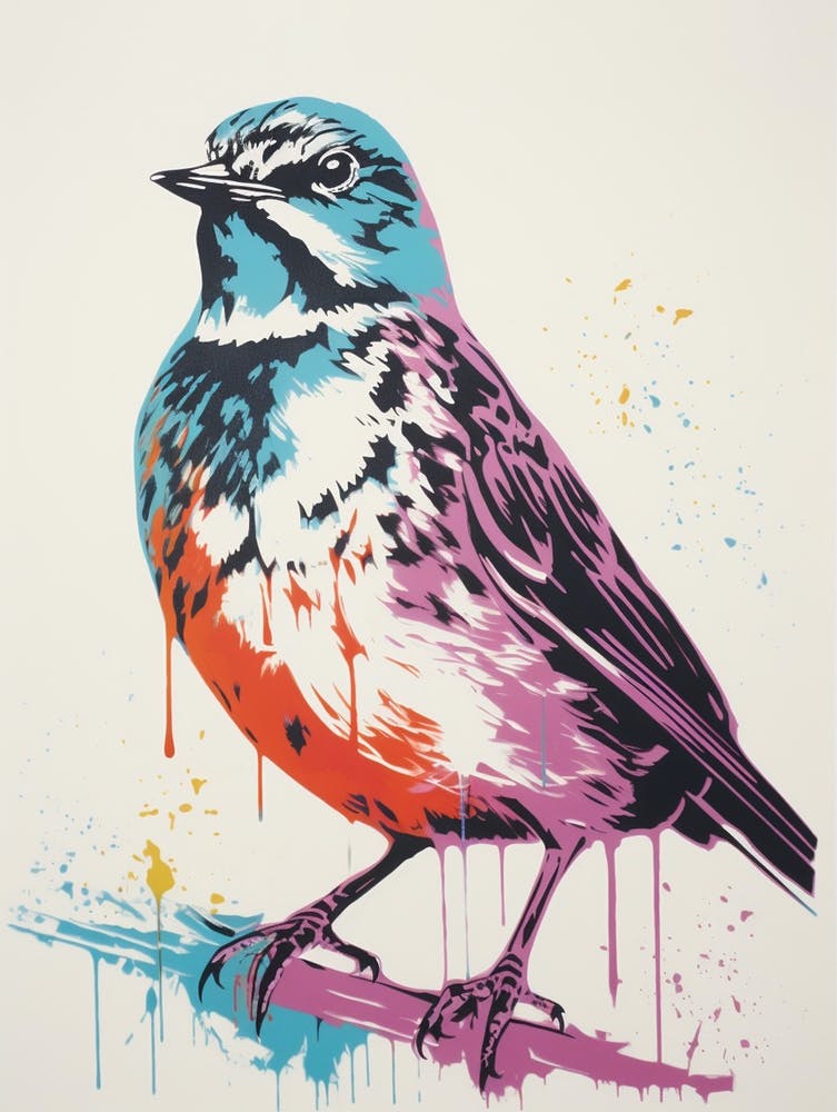 Vogel im Andy Warhol Stil Lerche 2