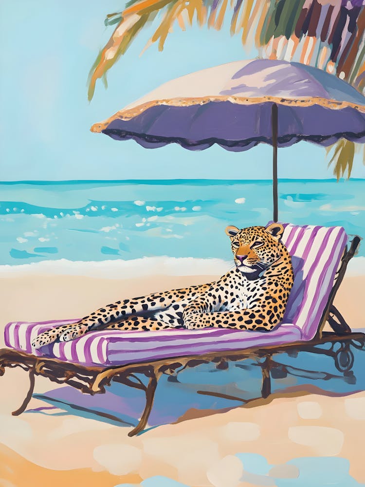 Leopard On The Beach