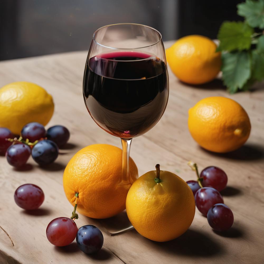 Red Wine And Grapes