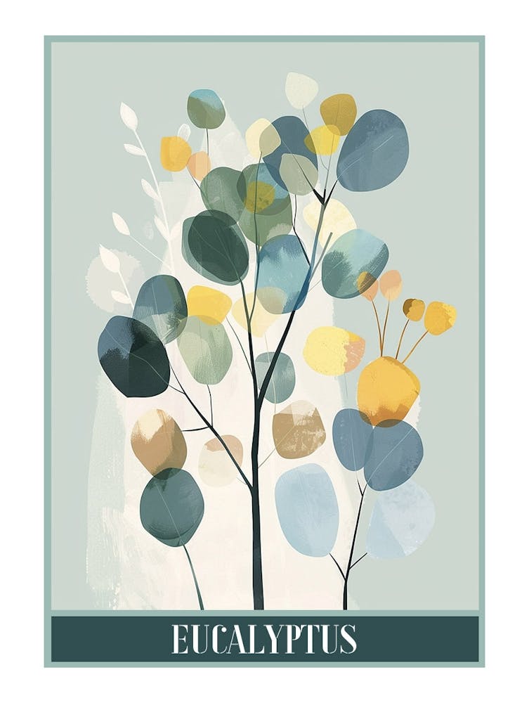 Eucalyptus Tree Illustration Flat 2 Poster