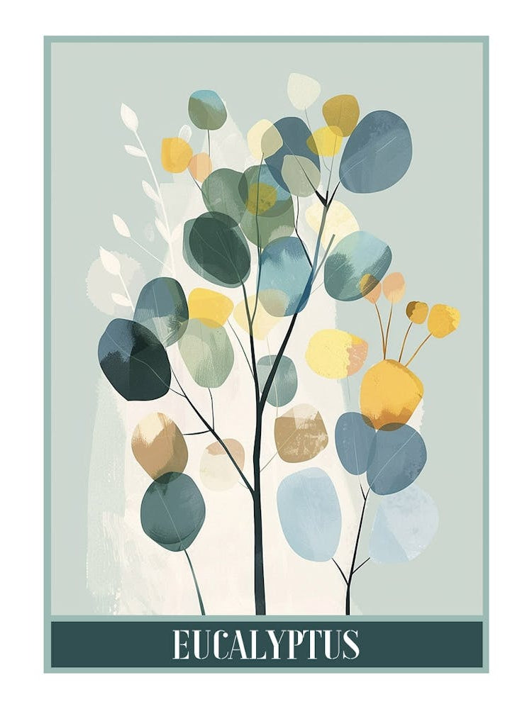 Eucalyptus Tree Illustration Flat 2 Poster