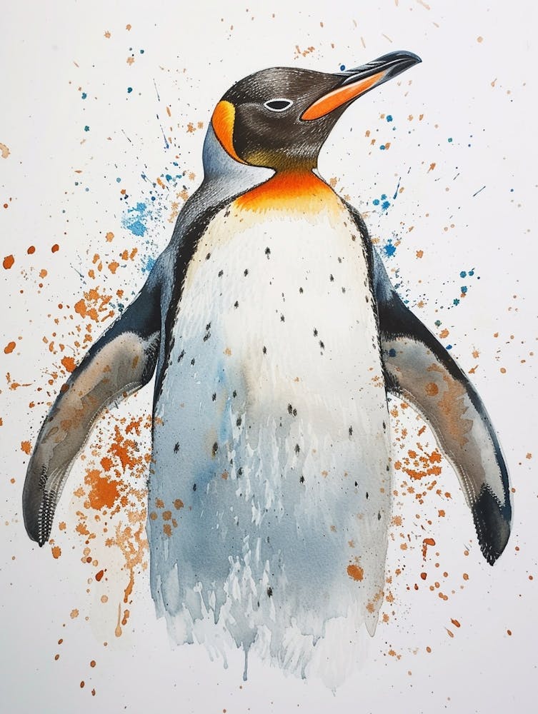 Humboldt Penguin Zavodovski Island Watercolour Painting 7
