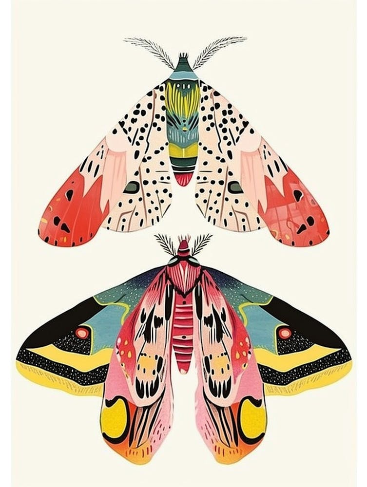 Illustration Colorée D'Insecte Papillon de Nuit 11