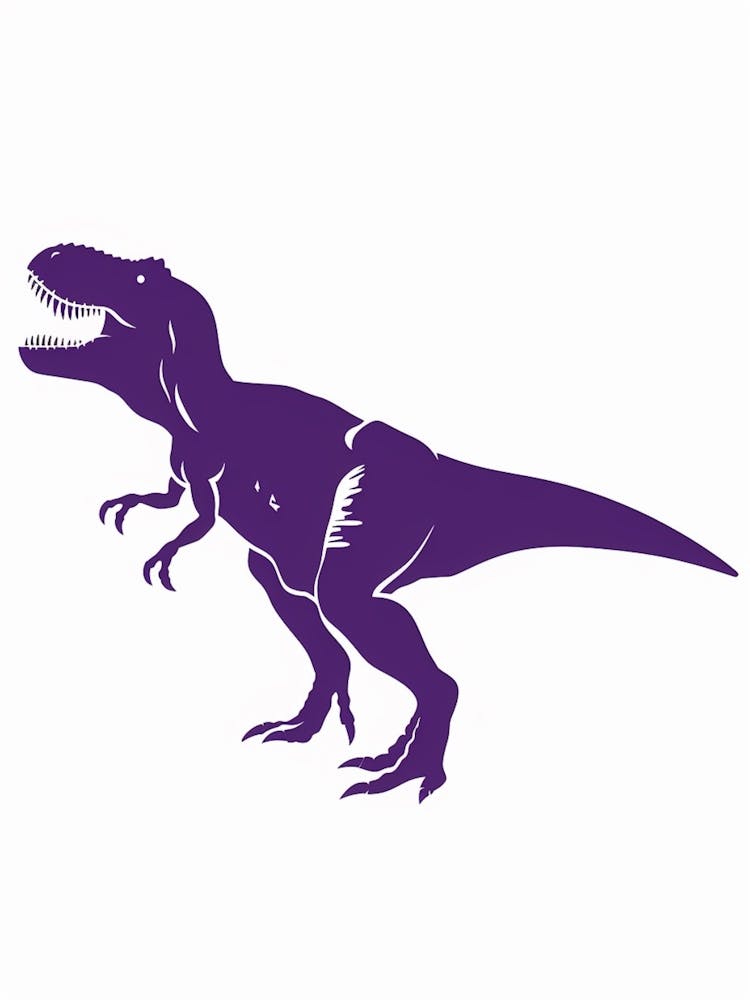 Purple T Rex Dinosaur Silhouette 1
