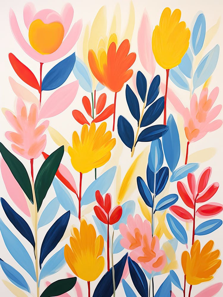 Matisse Style Palette; Whimsical Floral Symphony