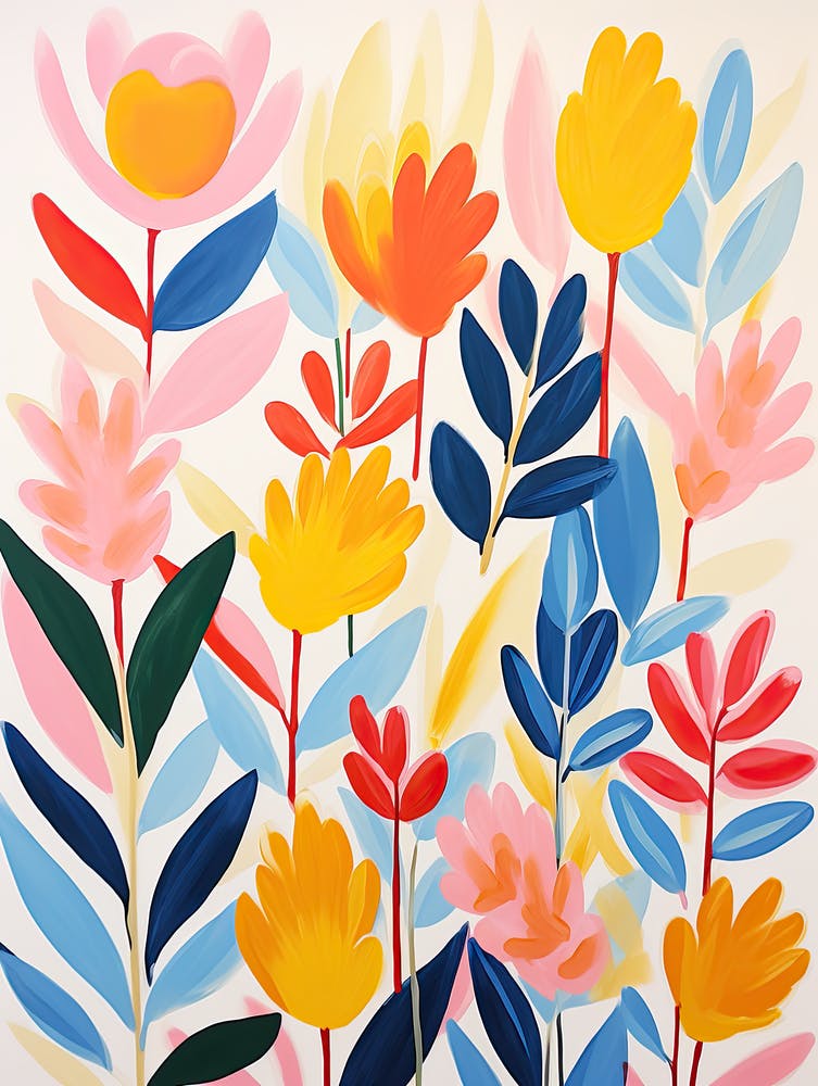 Matisse Style Palette; Whimsical Floral Symphony