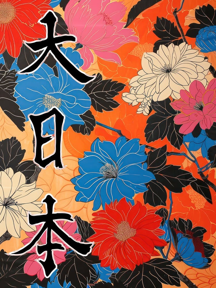 Great Japan Hokusai Poster Japanese Floral  6