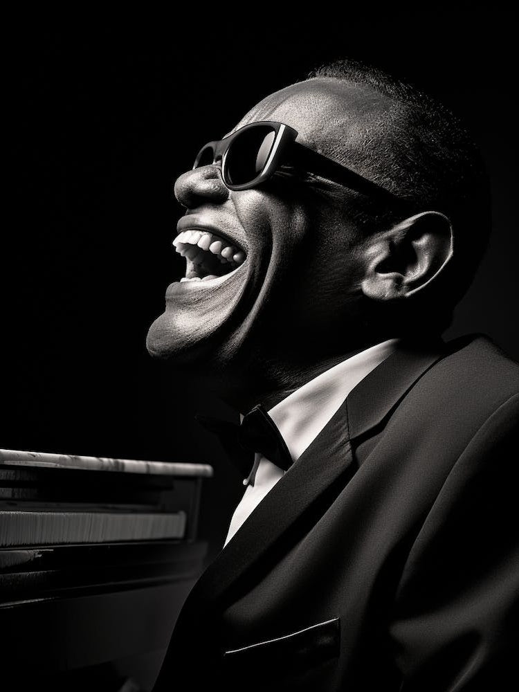Black And White Photograph Of Ray Charles 3