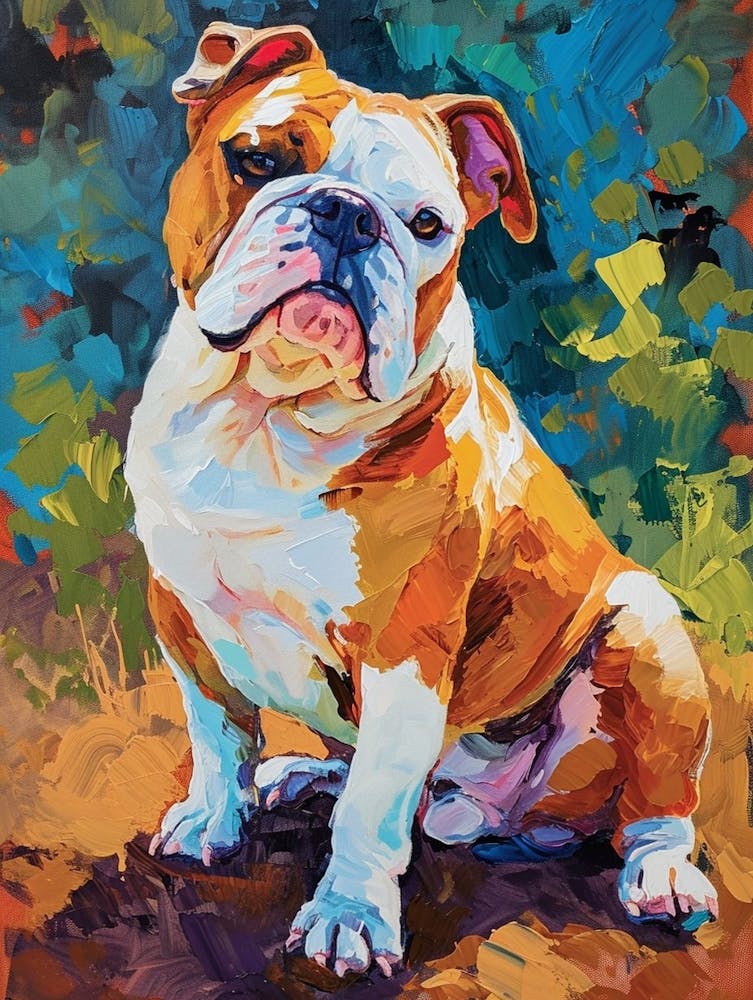 Bulldog Acrylic Painting 2