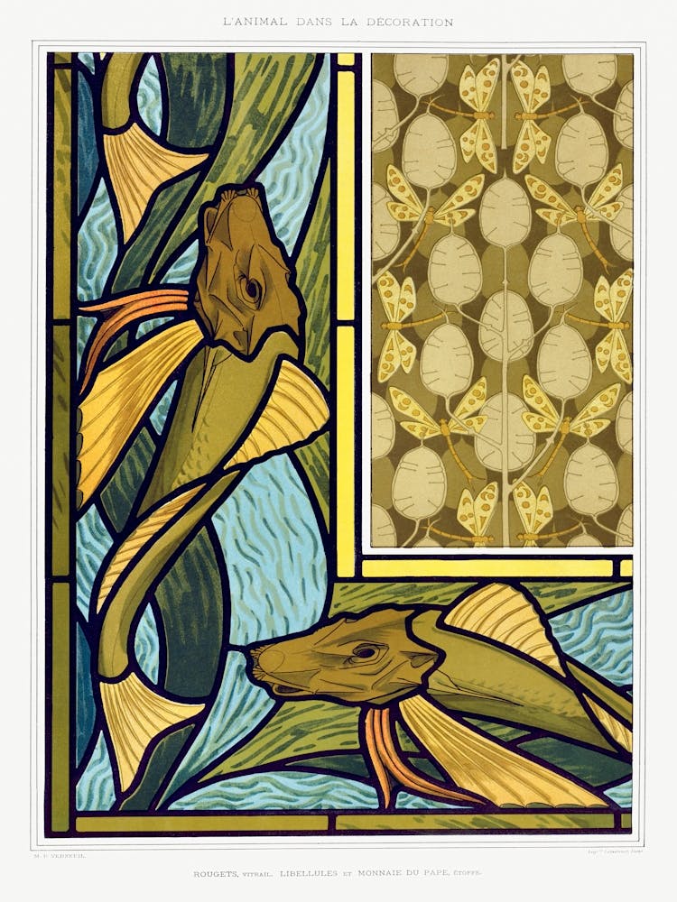 Rougets, Dragonflies And Pope S Coin From The Animal In The Decoration (1897), Maurice Pillard Verneuil