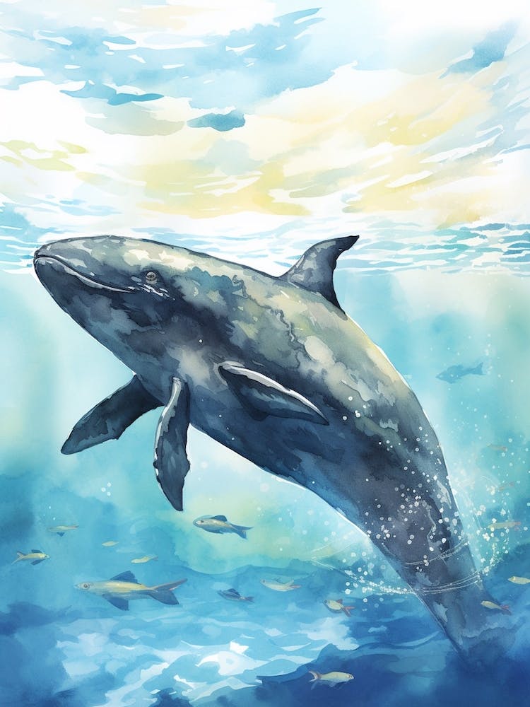 Baleine Franche Boréale Illustration de Livre de Contes 1