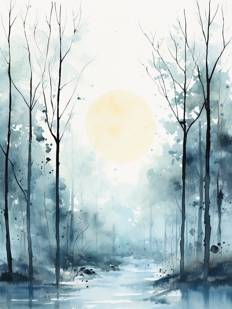 Watercolour Of Sherwood Forest   England 2