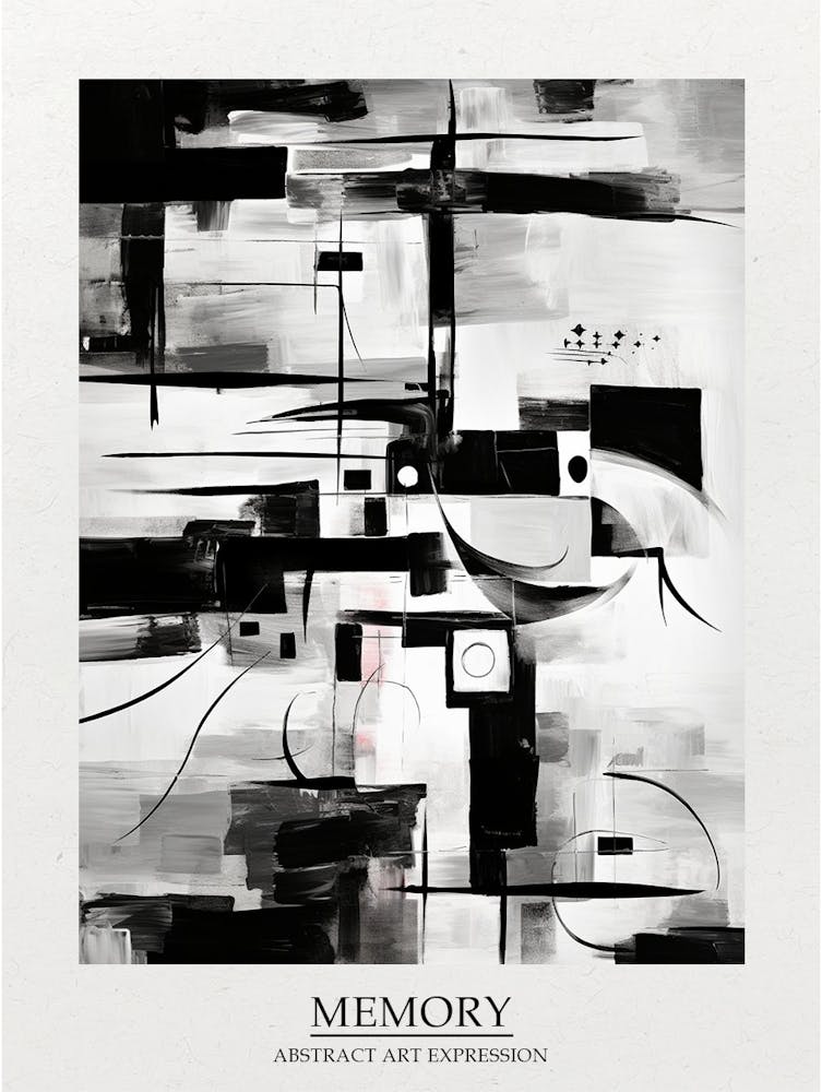 Memory Abstract Black And White 6 Poster