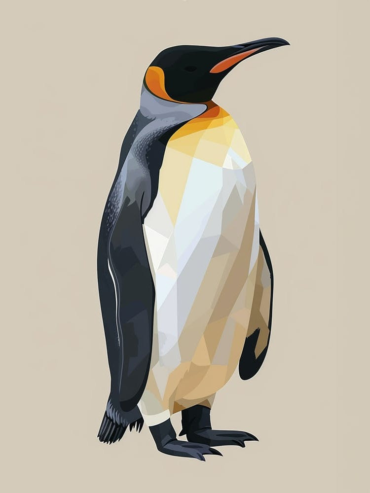 Emperor Penguin Gold Harbour Minimalist Illustration Illustration 3