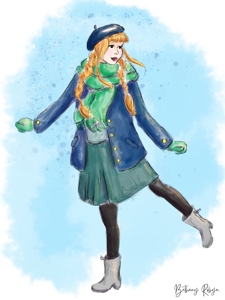 Girl on a winter walk