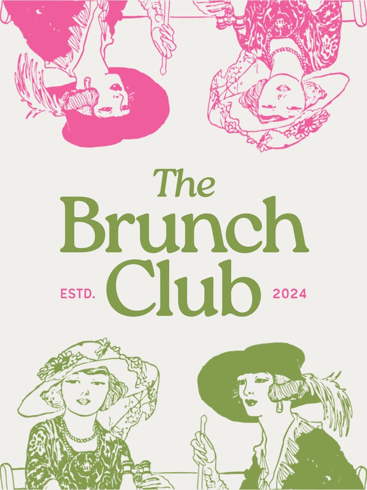 The Brunch Club Beige, Green & Pink