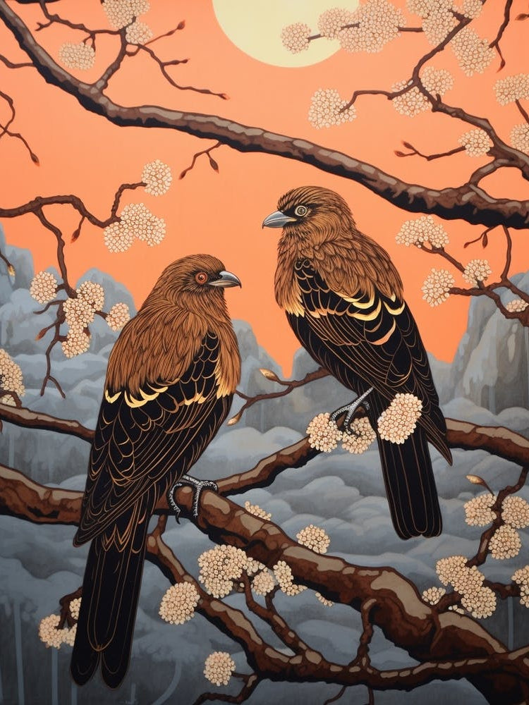 Art Nouveau Birds Poster Golden Eagle 4