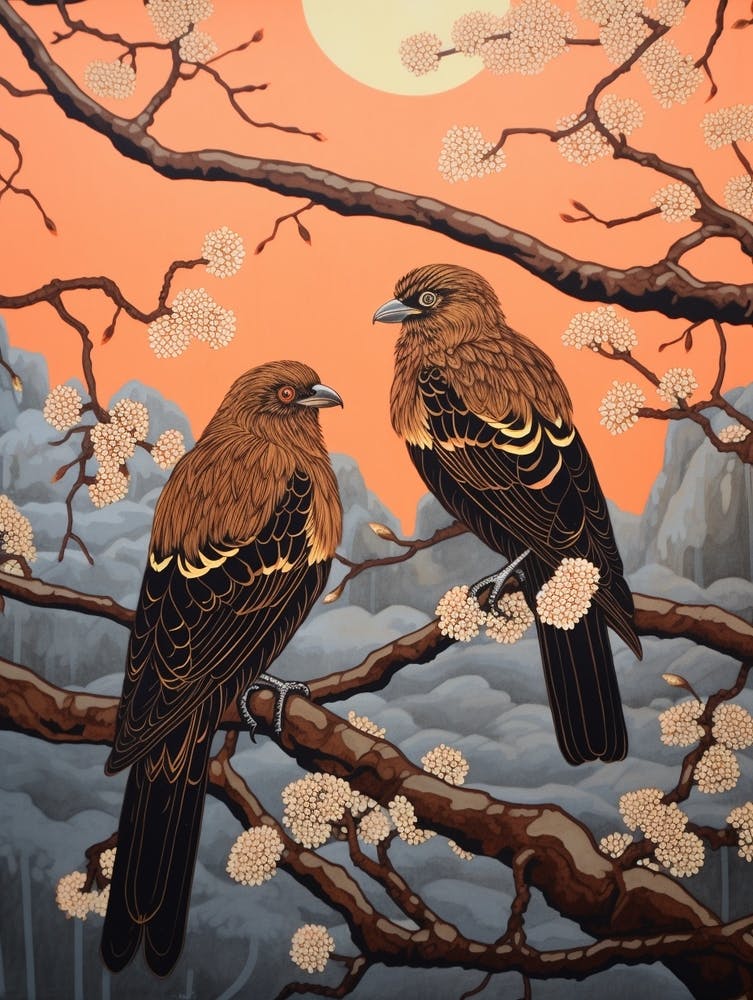 Art Nouveau Birds Poster Golden Eagle 4